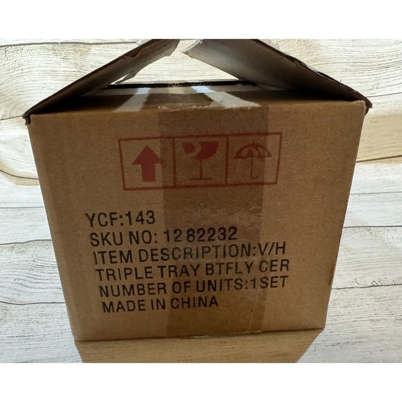 Yankee Candle Ceramic Crackle Tray Votives Butterflies Dragonflies 9.25 x 3.25 1 - Picture 4 of 4